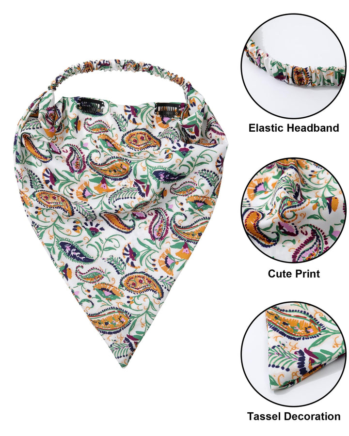 AWAYTR Hairband - 3PCS Chiffon Print Floral Hair Scarf 