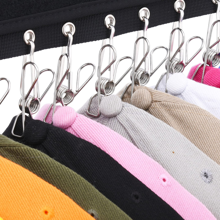 Cap Organizer Rack, 10 Baseball Cap Holder, Hat Organizer Storage for Closet - Change Your Cloth Hanger to Cap Organizer Hanger - Keep Your Hats Cleaner Than a Hat Rack, Pack of 2 Black