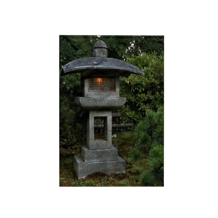 Stone Lantern in Portland Japanese Garden, USA US38 WSU0159 William Sutton Towel, 15 x 22