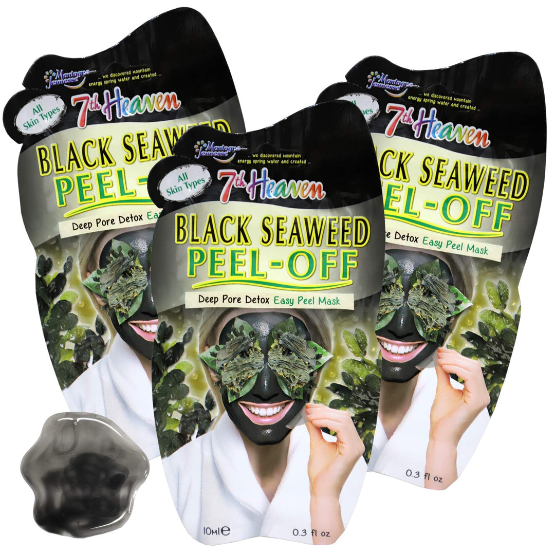Seaweed Masks Easy Peel-Off Mask with Seaweed Helps you Detox your Pores For All Skin Types In 3-Pack of 0.3 fl oz Sachets.