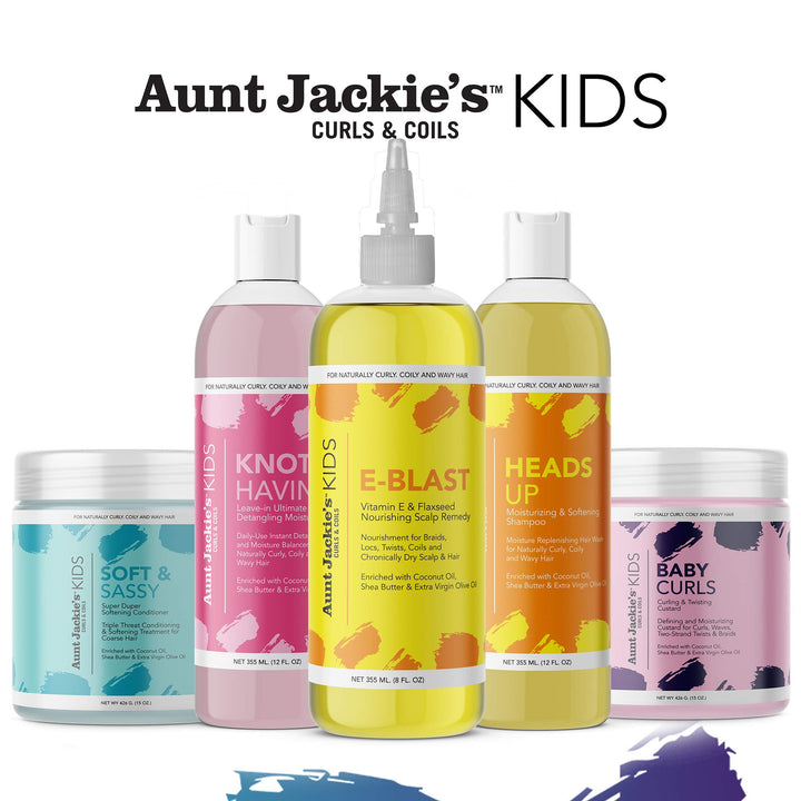 Aunt Jackie&#39;s Girls Heads Up Shampoo, Moisturizing and Softening Shampoo, Moisture Replenishing Hair Wash Great for Naturally Curly Hair, 12 Ounce Bottle