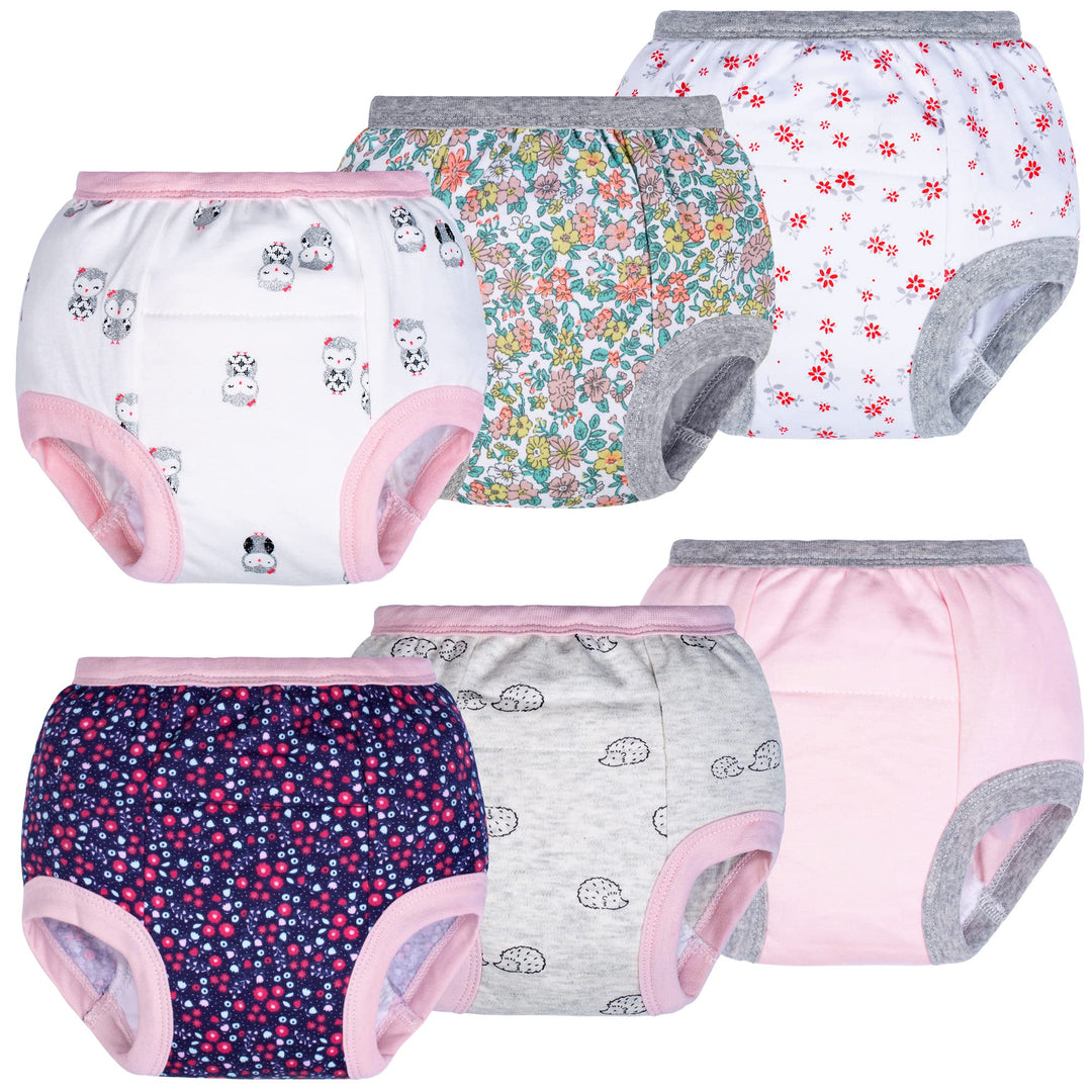 Baby Girls&#39; Padded Potty Training Pants Underwear 6 Pack, 3T