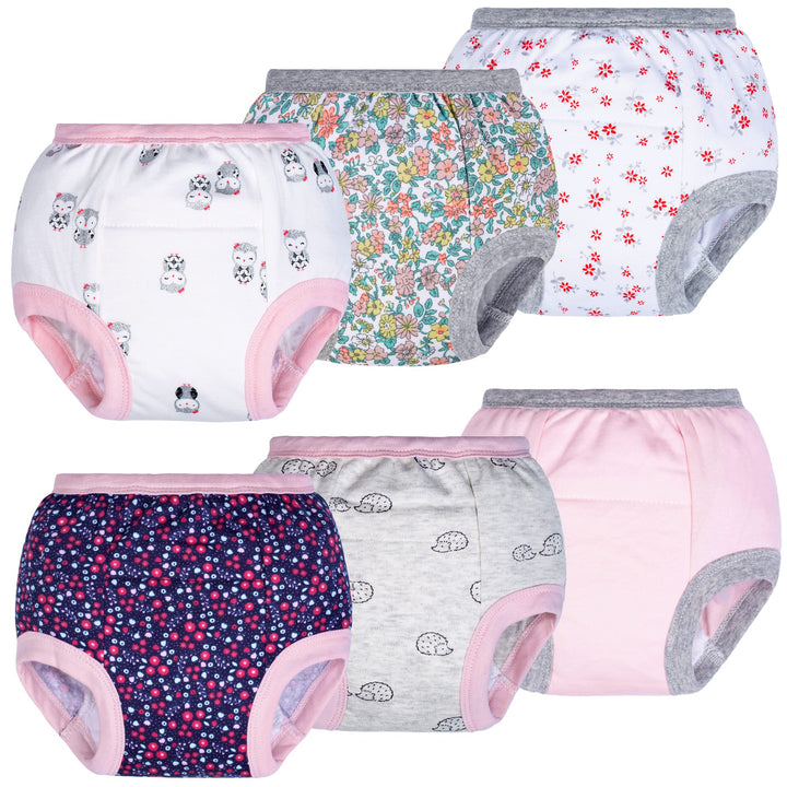 Baby Girls&#39; Padded Potty Training Pants Underwear 6 Pack, 3T