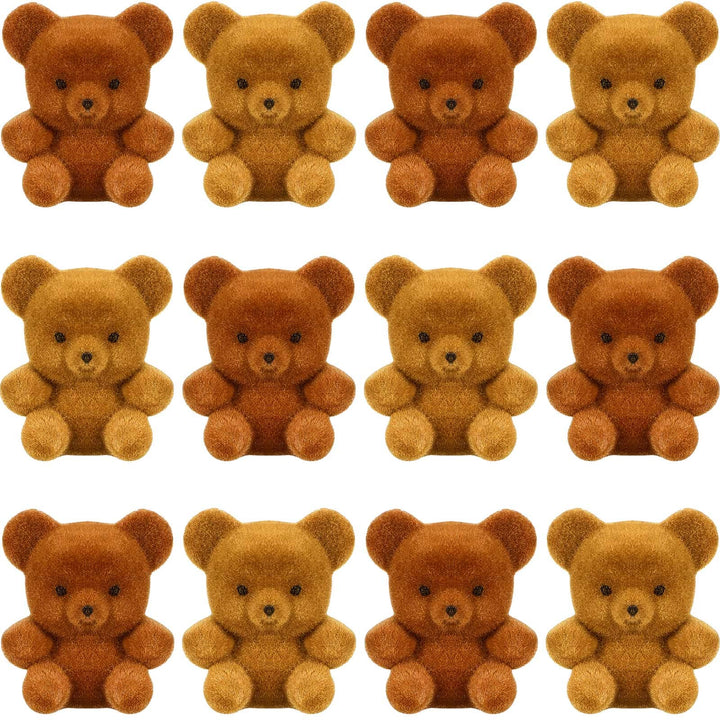 Hungdao 12pcs Mini Flocked Bears Miniature Bears Tiny B