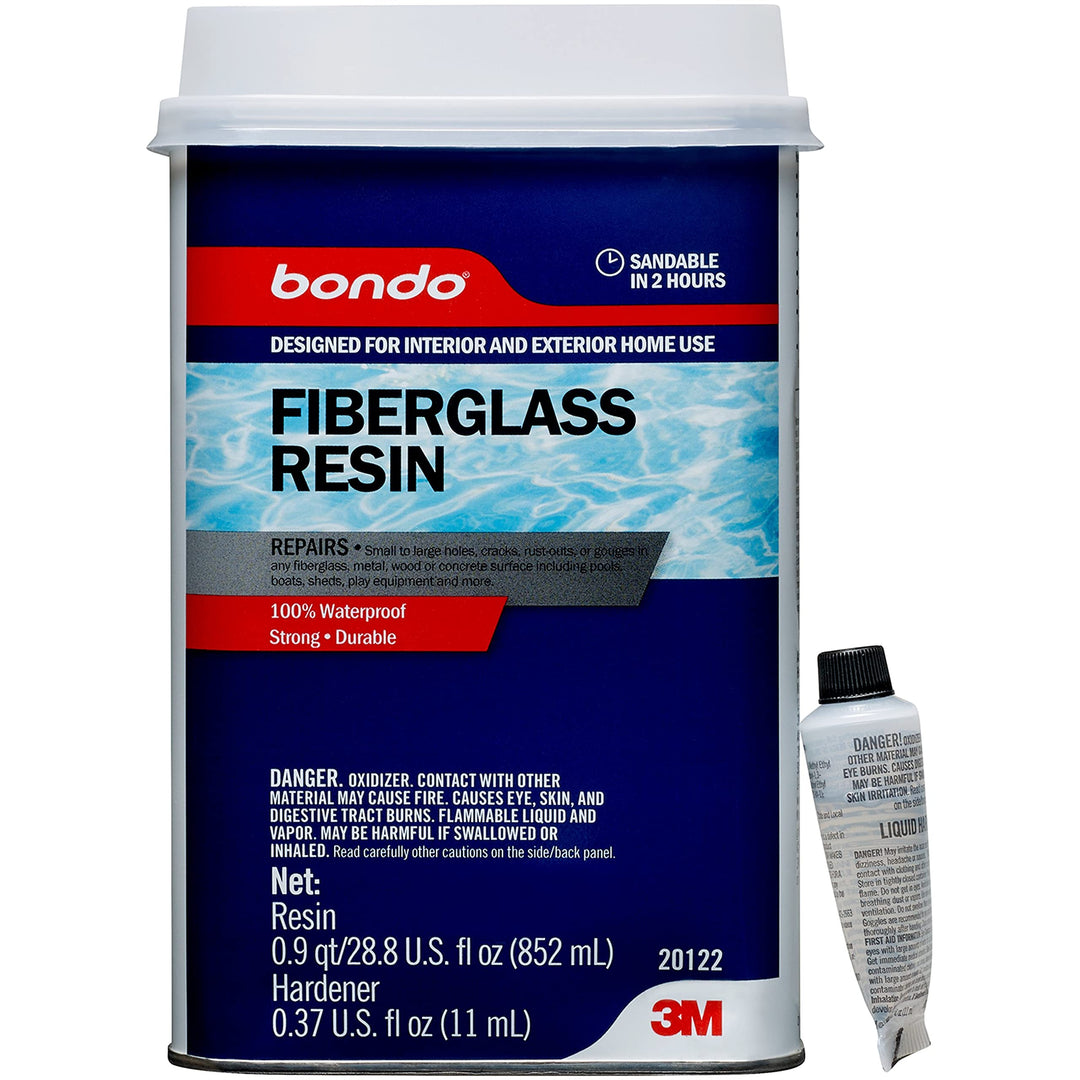 Bondo Fiberglass Resin, Interior and Exterior Home Use, 100% Waterproof, Strong, Durable, 20122, 28.8 fl oz Can