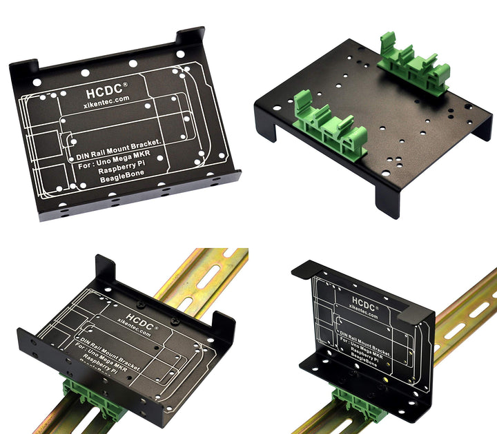 DIN Rail Mount Bracket for Raspberry Pi A+ B+ 2B 3B 3B+ 4B Zero Arduino Uno Mega Mkr BeagleBone