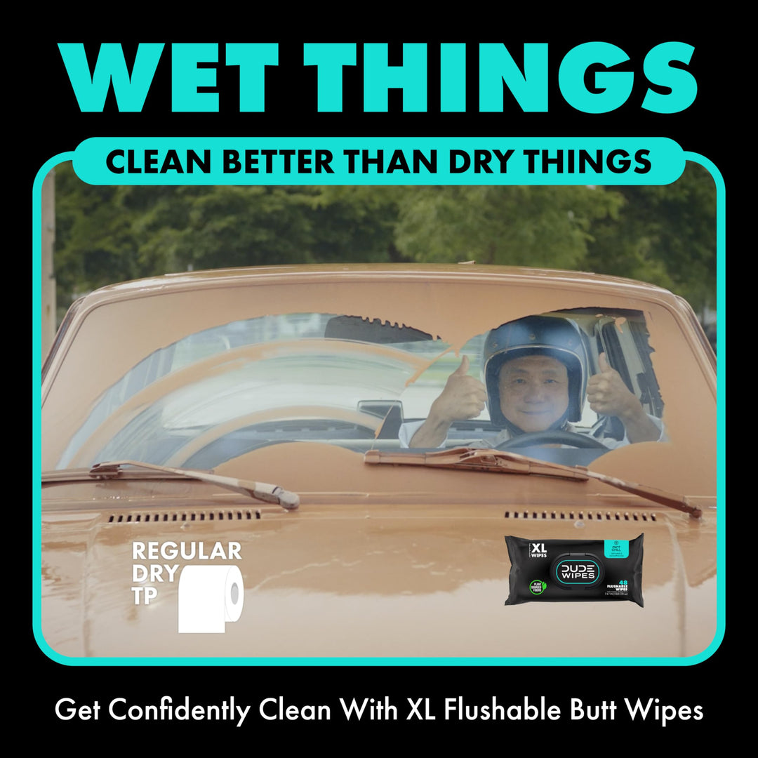 DUDE Wipes Flushable Wet Wipes Dispenser, Mint Chill, 4