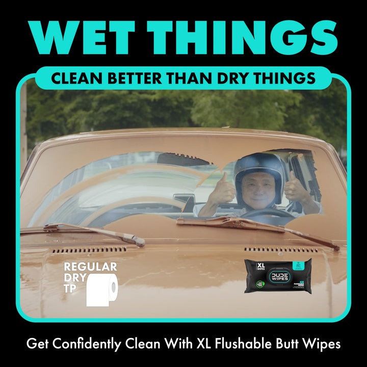 DUDE Wipes Flushable Wet Wipes Dispenser, Mint Chill, 4