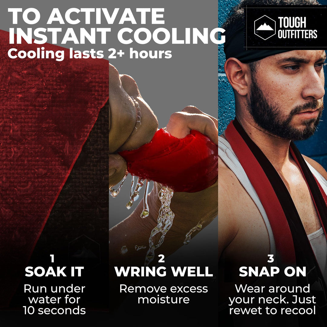 Cooling Towels (38.5x12) - Cooling Towels for Neck &amp; Face, Cooling Neck Wraps - Ice Towel &amp; Sweat Rag for Camping, Gym, Yoga &amp; Sports