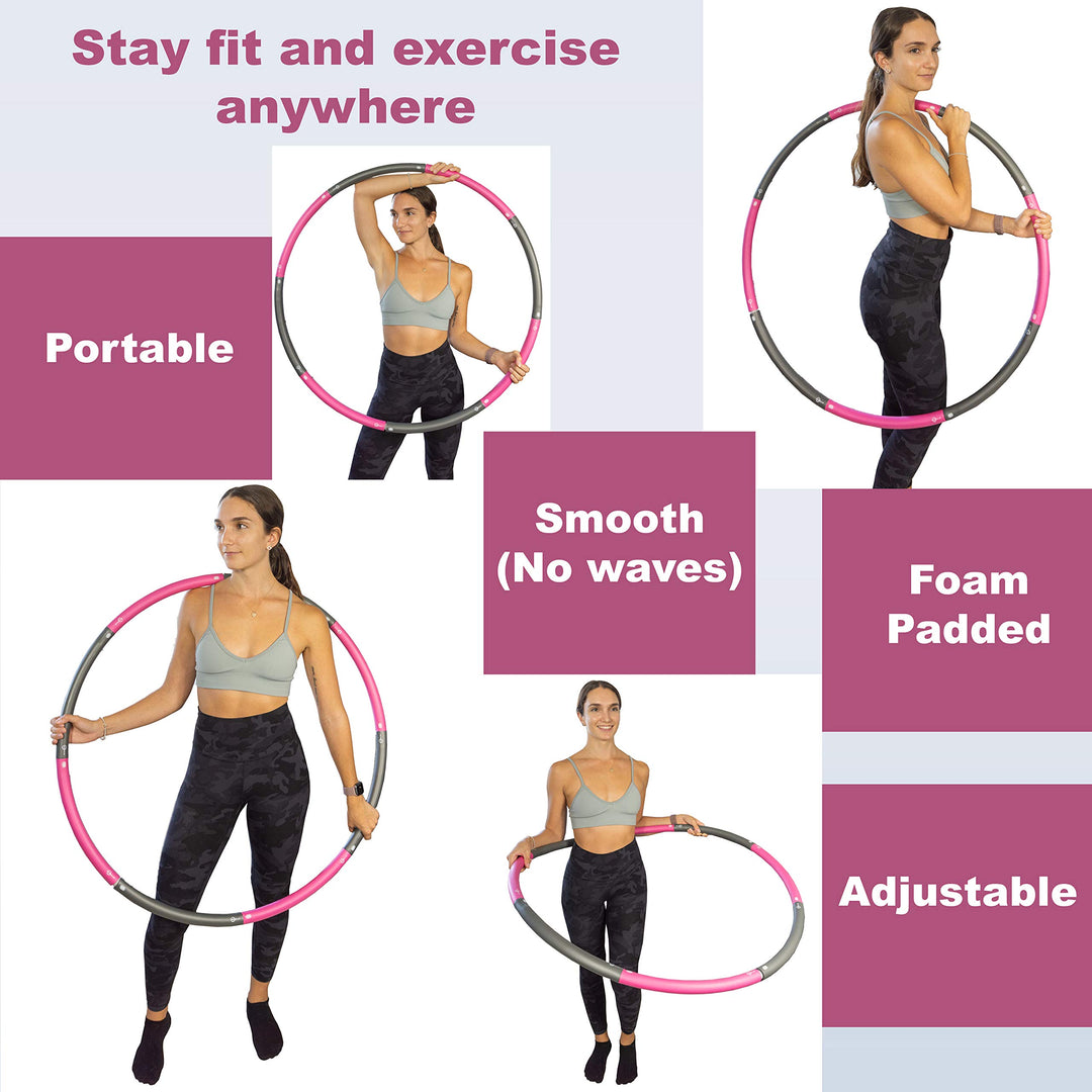 Better Sense Hoola Hoop for Adults - 8 Section Detachable Hoola Hoops, 2lb Weighted Hoola Hoop for Exercise - Portable Smooth & Soft Padding Weighted Hula Hoop
