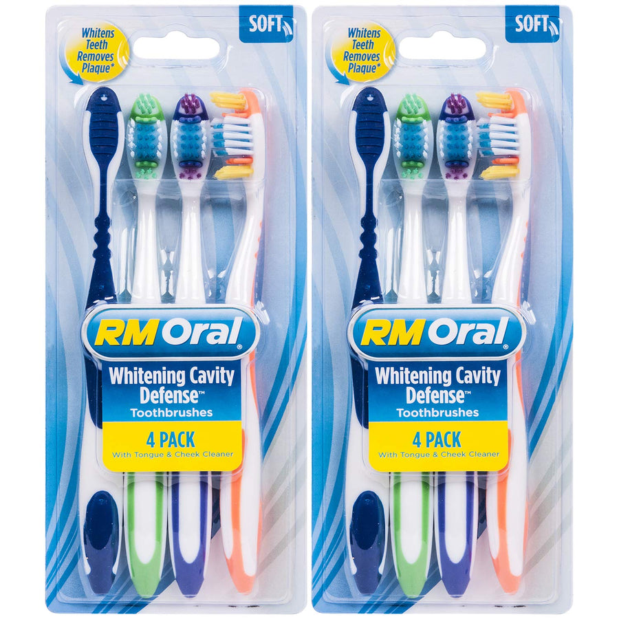 RM Oral Whitening Cavity Defense Soft Toothbrushes, 4 C