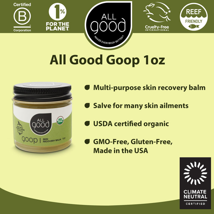 All Good Goop Organic Calendula Ointment | Chafing Cream, Dry Skin Salve, Cracking Lip Moisturizer | Soothes, Hydrates, and Calms | Skin Recovery Balm (1 oz)