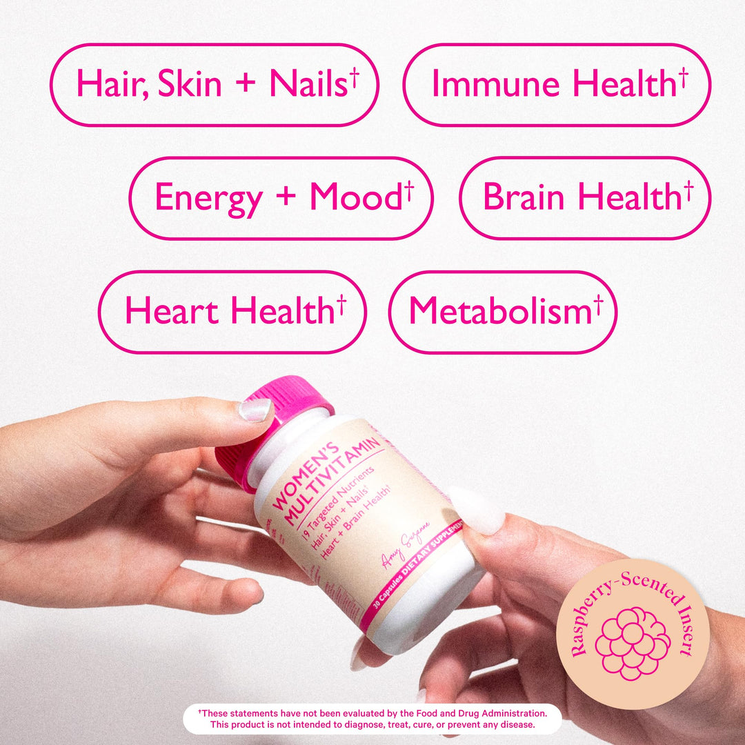Women&#39;s Multivitamin - 19 Targeted Vitamins &amp; Nutrients for Women - Supports Hair, Skin &amp; Nails, Cognitive Health, Focus, &amp; Heart Health - 1 Vegan Capsule Daily, 30 Day Supply