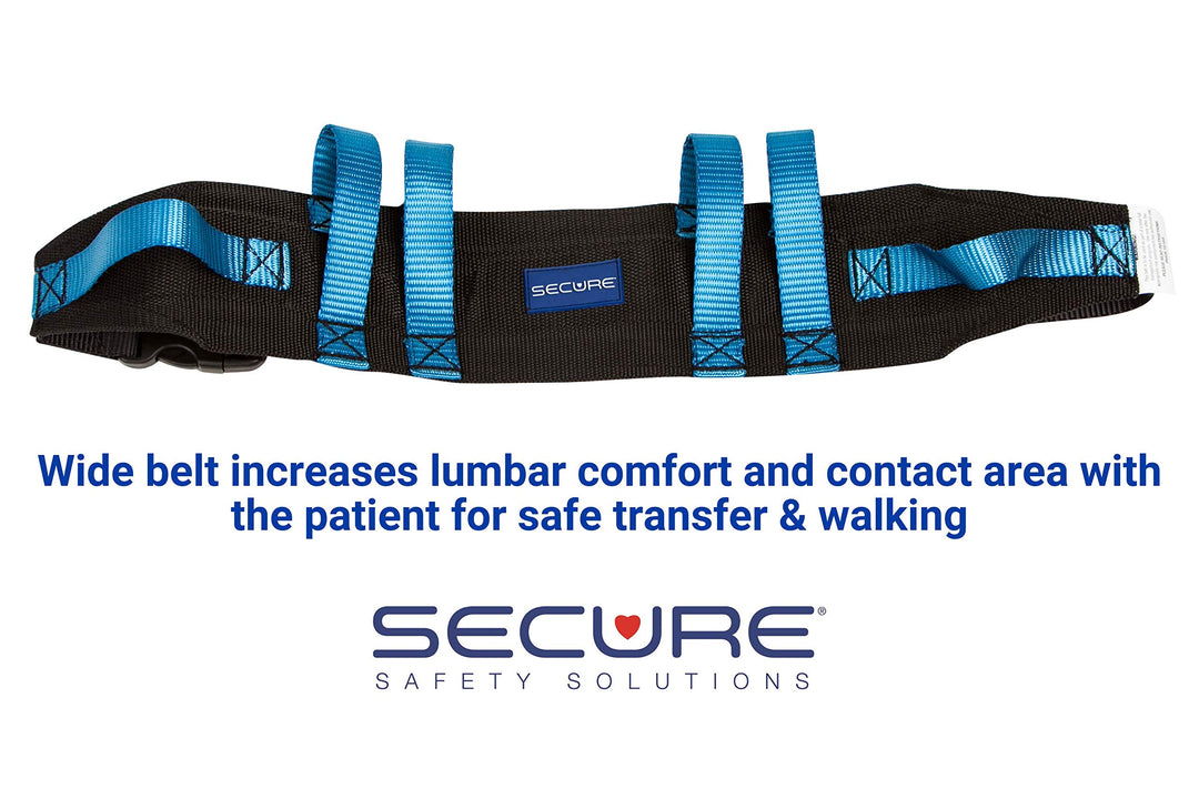 Secure Gait Belt for Seniors with 6 Handles, Quick Rele