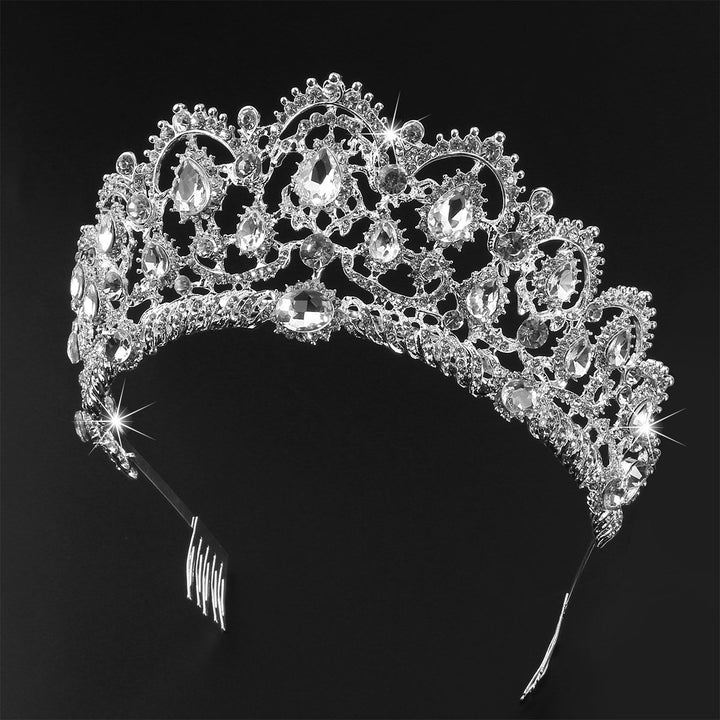 Silver Crystal Tiara Crown Headband Tiara Crown with combs Princess Crown Rhinestone Headbands Hair Accessories for Women Girls Bridal Wedding Prom Birthday Party