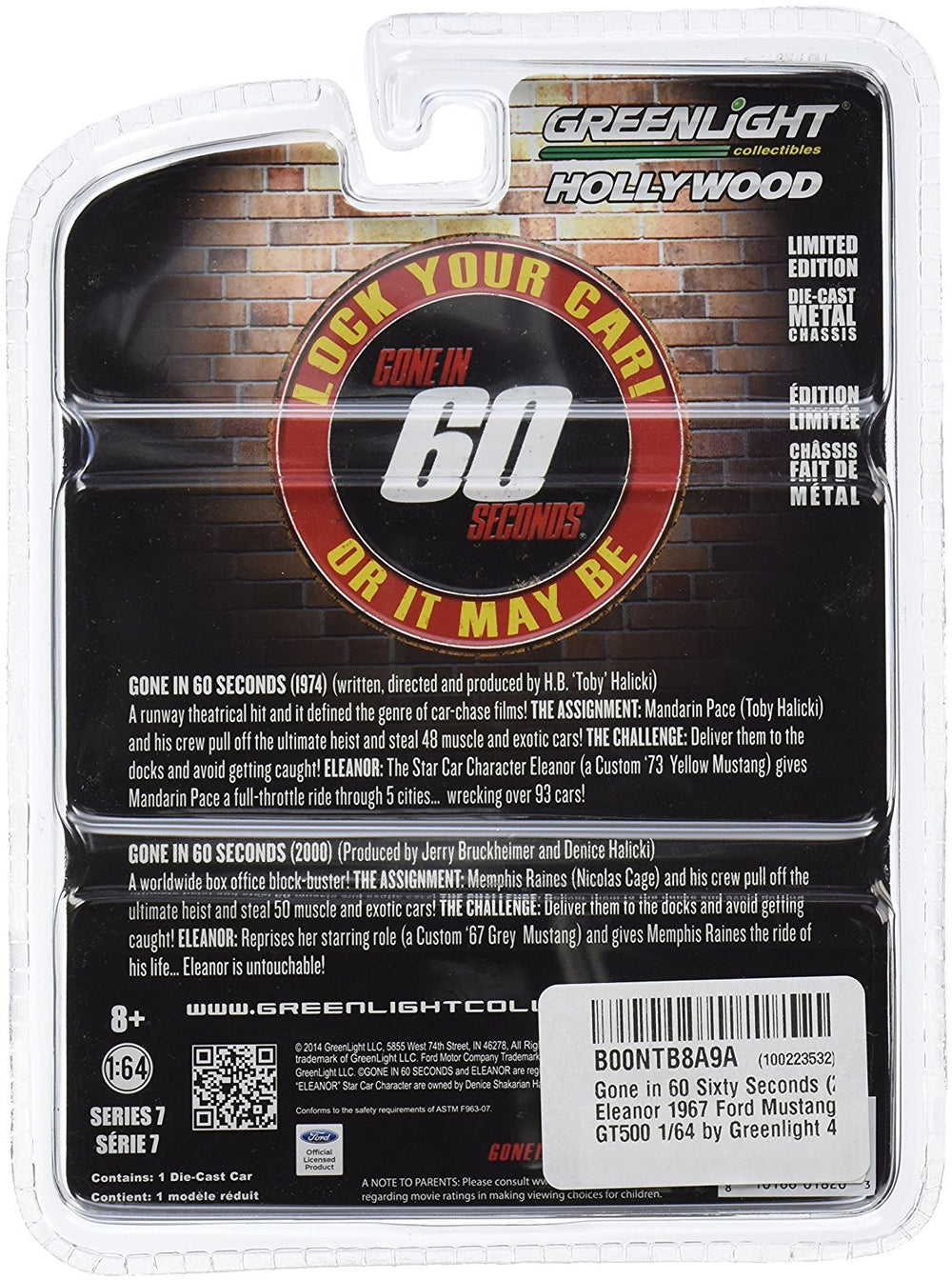 44742 Gone in 60 Sixty Seconds (2000) “Eleanor” 1967 Ford Mustang Shelby GT500 1/64 Scale