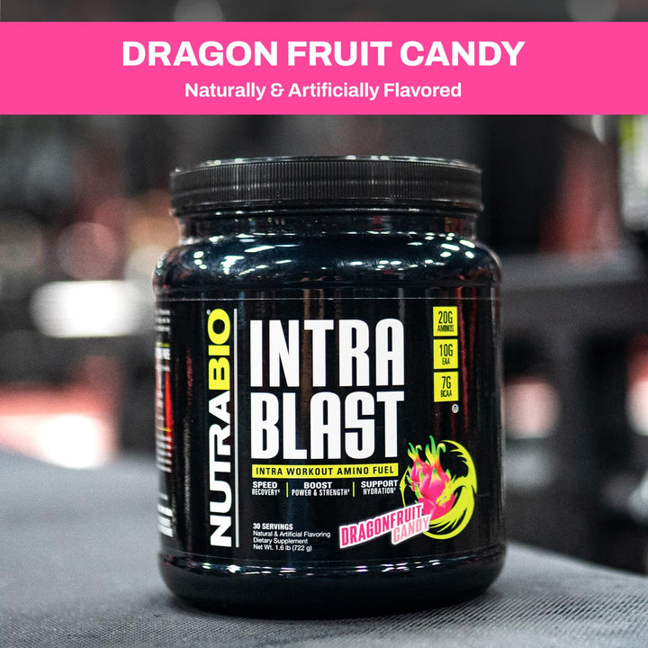 Intra Blast BCAA EAA Electrolyte and Hydration Powder - Amino Acid Supplement, EAA/BCAA Powder - Non-GMO and Gluten Free - Dragonfruit Candy - 30 Servings
