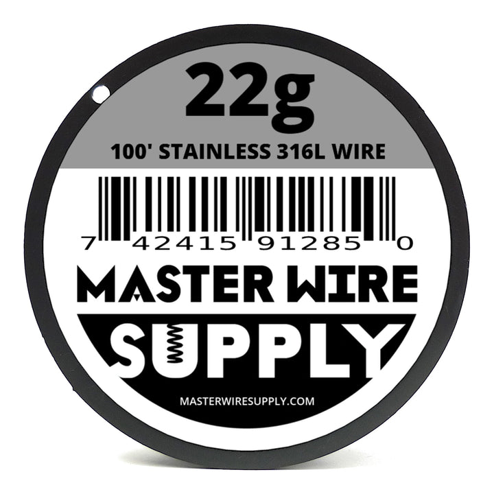 Stainless Steel 316L - 100&#39; - 22 Gauge Wire - 100ft - 0.65mm - 0.025in - Made in USA -