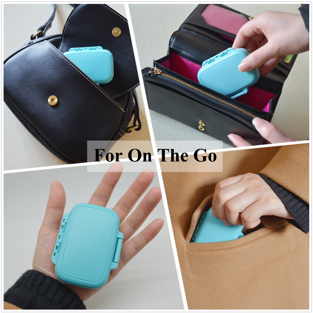 Meta-U Small Pill Box Supplement Case for Pocket or Pur