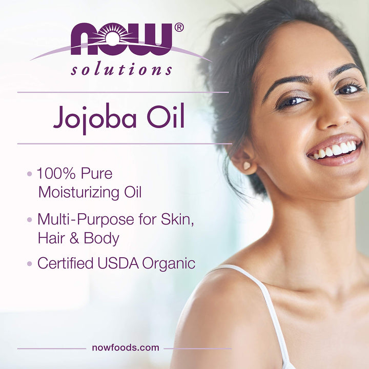 Solutions, Organic Jojoba Oil, Moisturizing Multi-Purpose Oil for Face, Hair and Body, 4-Ounce