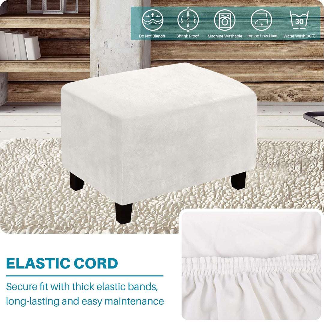 Velvet Ottoman Cover, Rectangle Footstools Covers Stret