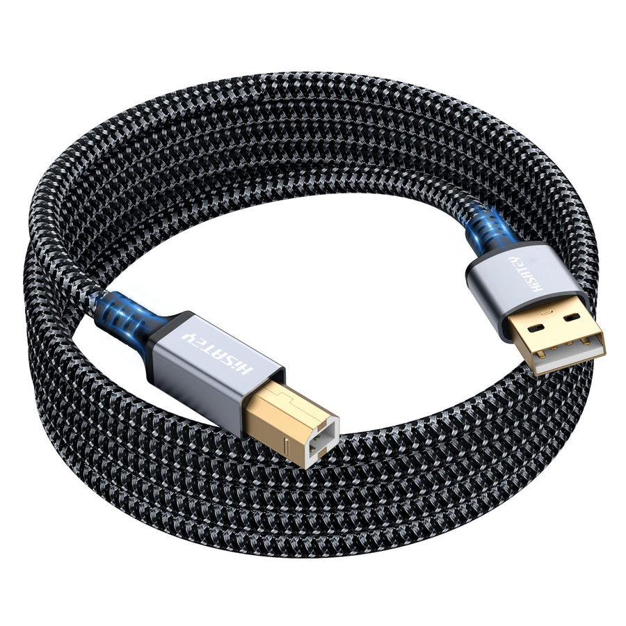 Printer Cable 20 Feet, USB Printer Cable USB 2.0 Type A Male to B Male Cable Scanner Cord High Speed Compatible with HP, Canon, Dell, Epson, Lexmark, Xerox, Samsung and More