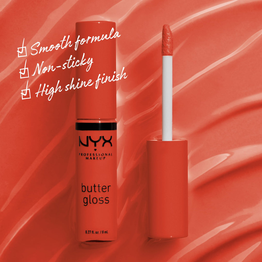 PROFESSIONAL MAKEUP Butter Gloss - Orangesicle (Orange), Non-Sticky Lip Gloss