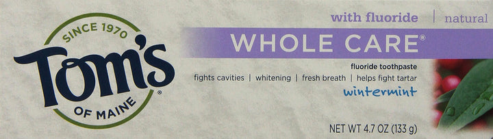 Tom&#39;s of Maine Whole Care Fluoride Toothpaste, Wintermint, 4.7 Ounce, 2 Count