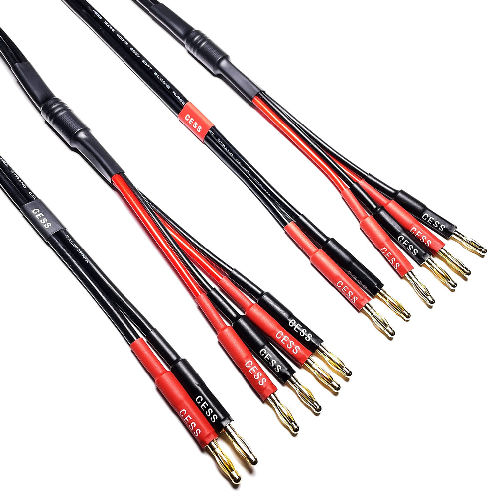 CESS-106-3f Bi-Wire Banana Plug Splitter Speaker Cable,
