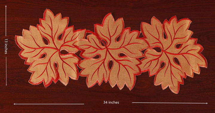 GRANDDECO Spring Summer Flower Table Runner 13×34 Embro