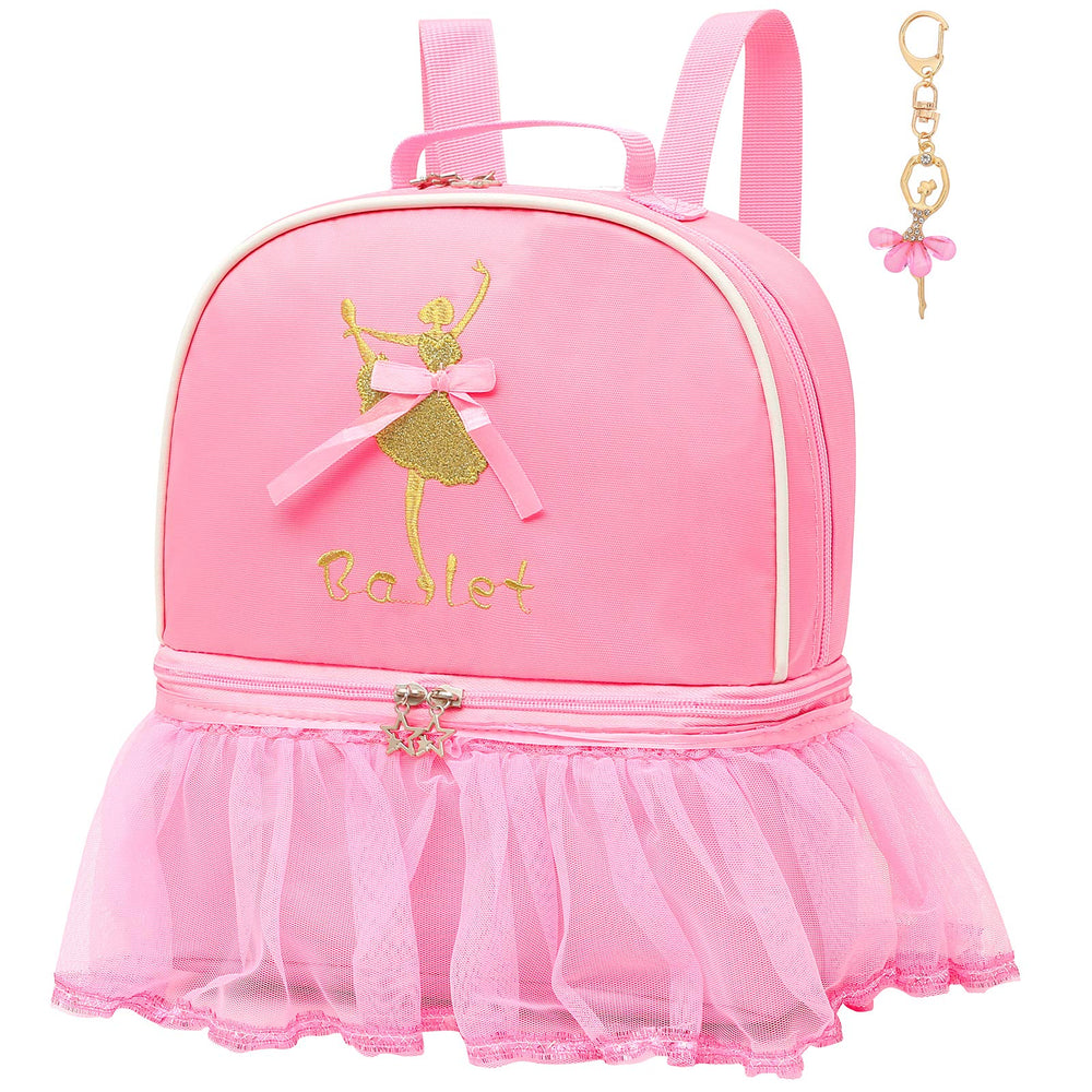 Cute Ballet Dance Backpack Tutu Dress Dance Bag with Key Chain Girls (Pink7 of tutu girl)