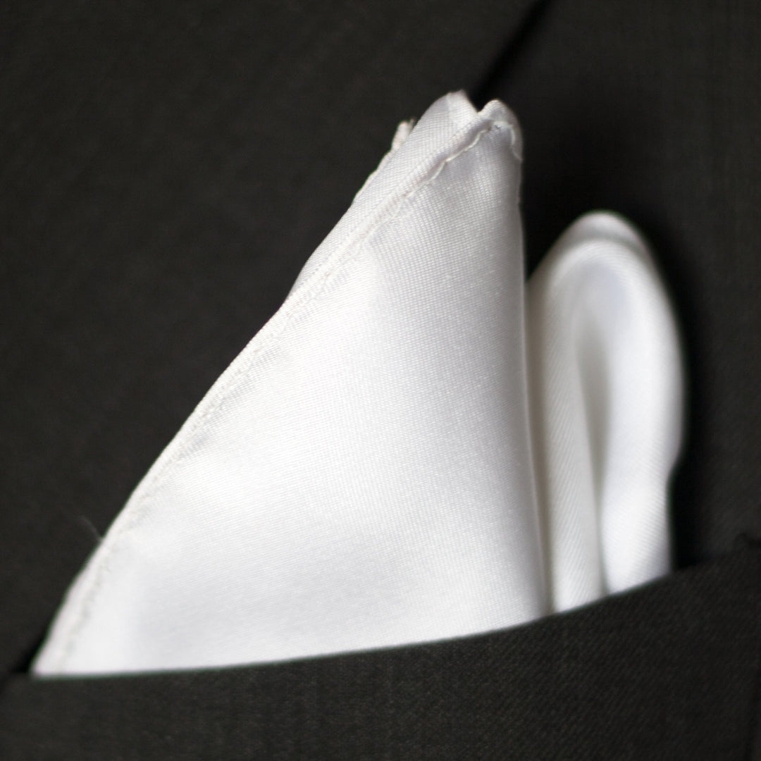 Royal Silk Fine White Silk Twill Pocket Square 100% Sil