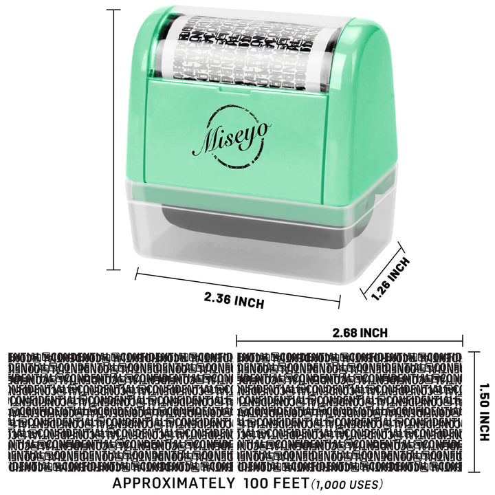 Miseyo Wide Identity Theft Protection Roller Stamp Set 