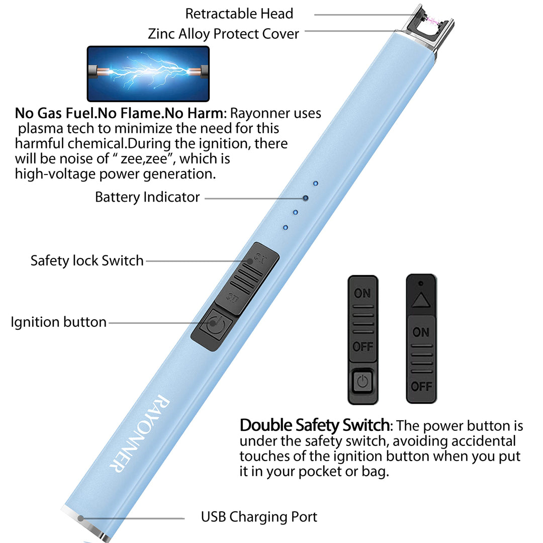 RAYONNER Lighter Electric Lighter Candle Lighter USB Li
