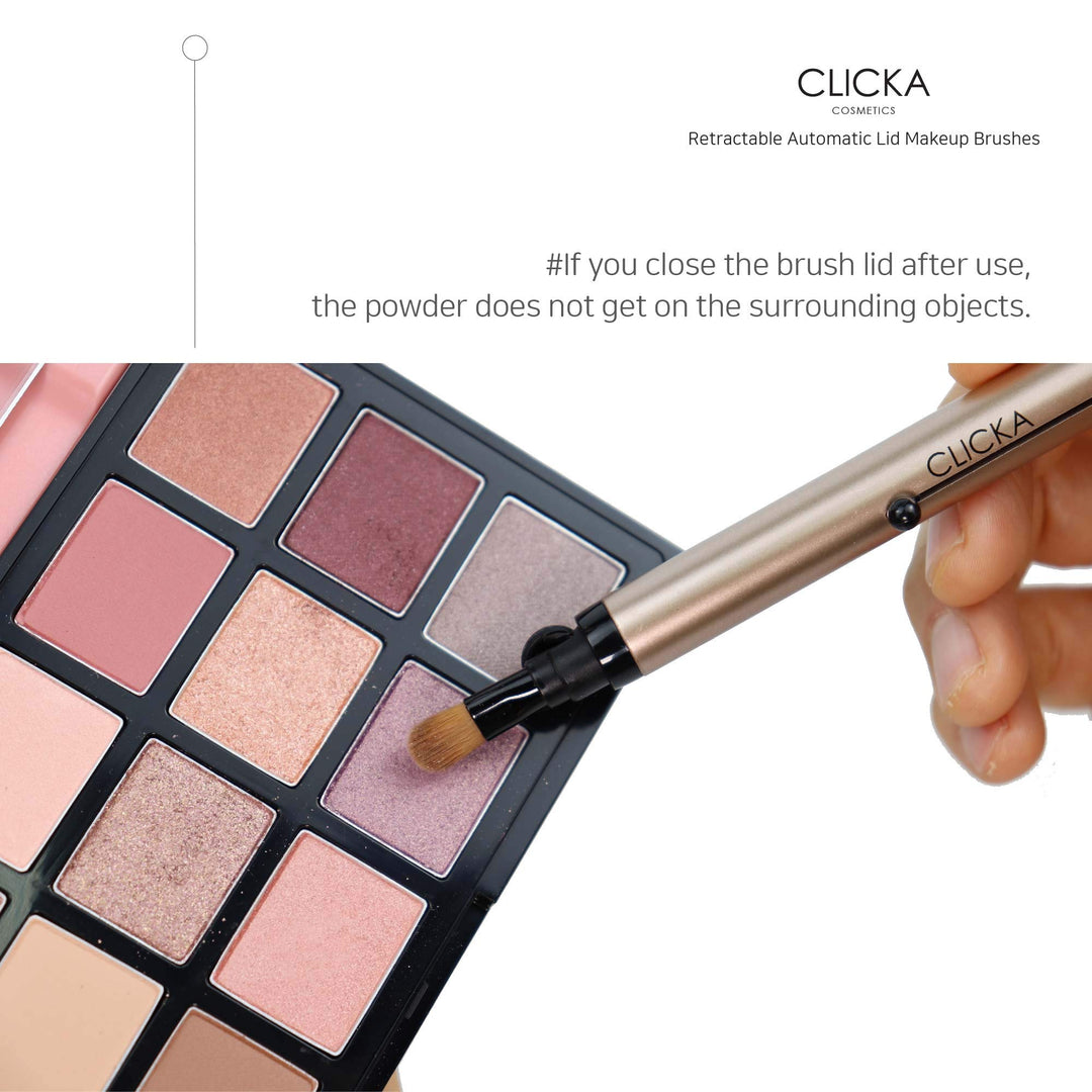 Retractable Automatic Lid Eyeshadow Brush (Champagne gold)