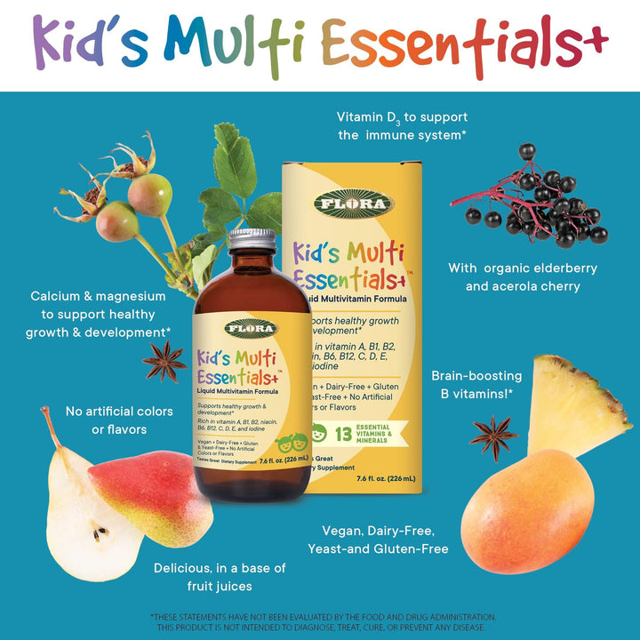 Flora - Kids Multi Essentials+, Liquid Multivitamin For