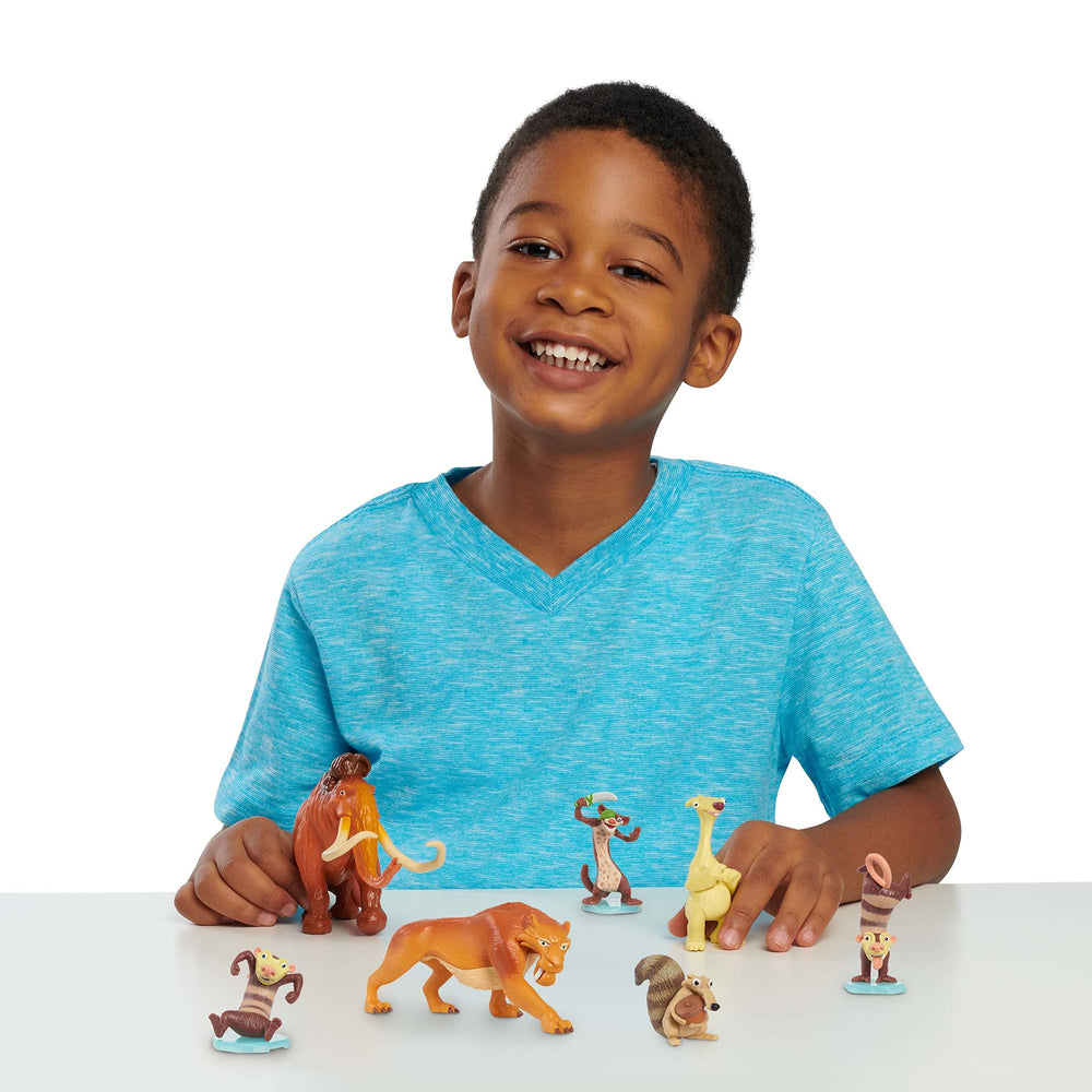 The Ice Age Adventures of Buck Wild Collector 7-Piece Figure Set with Manny, Diego, Sid, Scrat, Buck, Crash, and Eddie, Kids Toys for Ages 3 Up, Amazon Exclusive