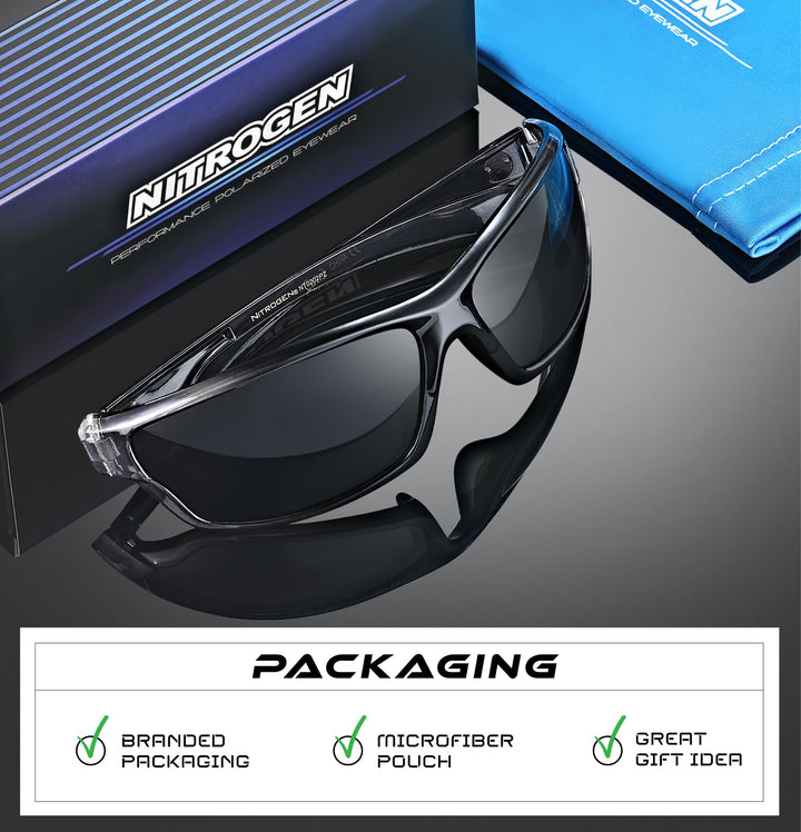 Nitrogen Polarized Wrap Around Sport Sunglasses for Men Women UV400 Driving Fishing Running Sun Glasses