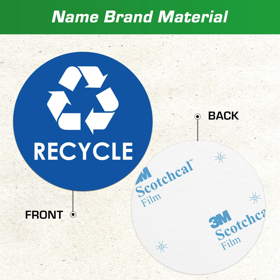 Trash Recycle Compost Stickers - [6-Pack, 4 Inch Round 