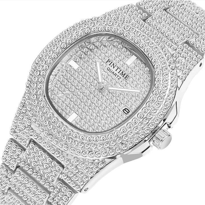 Stainless Steel Luxury Analog Unisex-Adult Watch (Silver Dial Colored Strap)