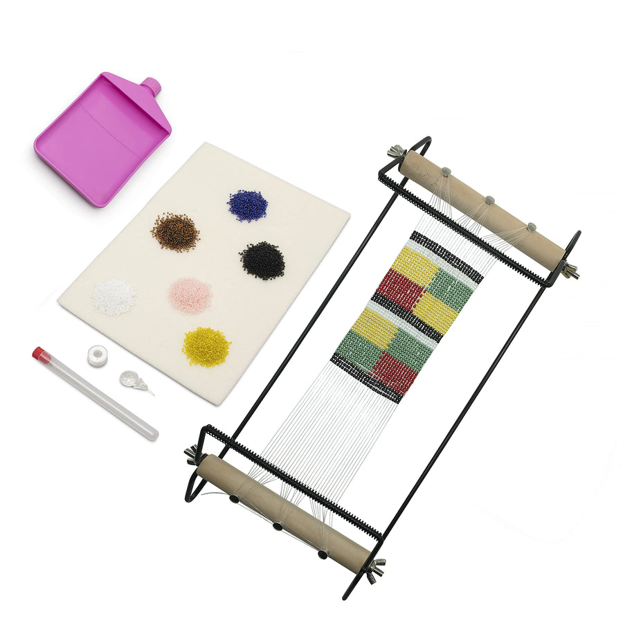 Large Bead Loom Kit - Wide Metal Bead Loom Complete Tool kit, Includes 72 Grams Beads, 2 Long Needle, Threads, Threader, Bead mat, Bead Tray for Making Jewelry- Necklaces, Bracelets and More