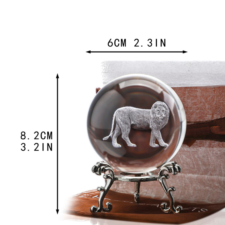 HDCRYSTALGIFTS 60mm Crystal Decorative Ball 3D Laser Et