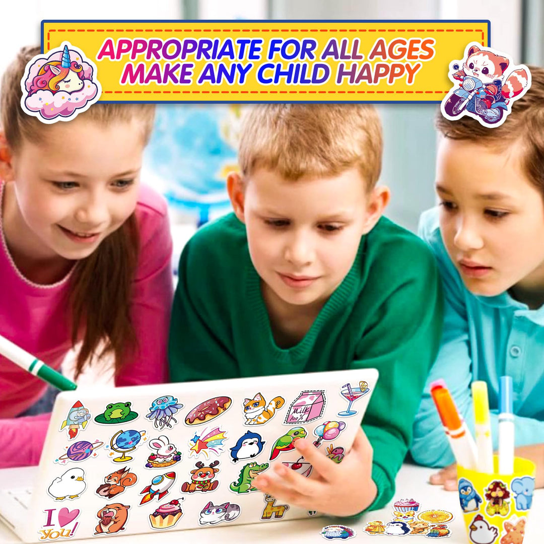 600Pcs Mini Stickers, Phone Case Stickers Waterproof Small Sticker Packs for Laptop, Water Bottle, Cup, Notebook, Vinyl Decals for Kids, Teens, Adults