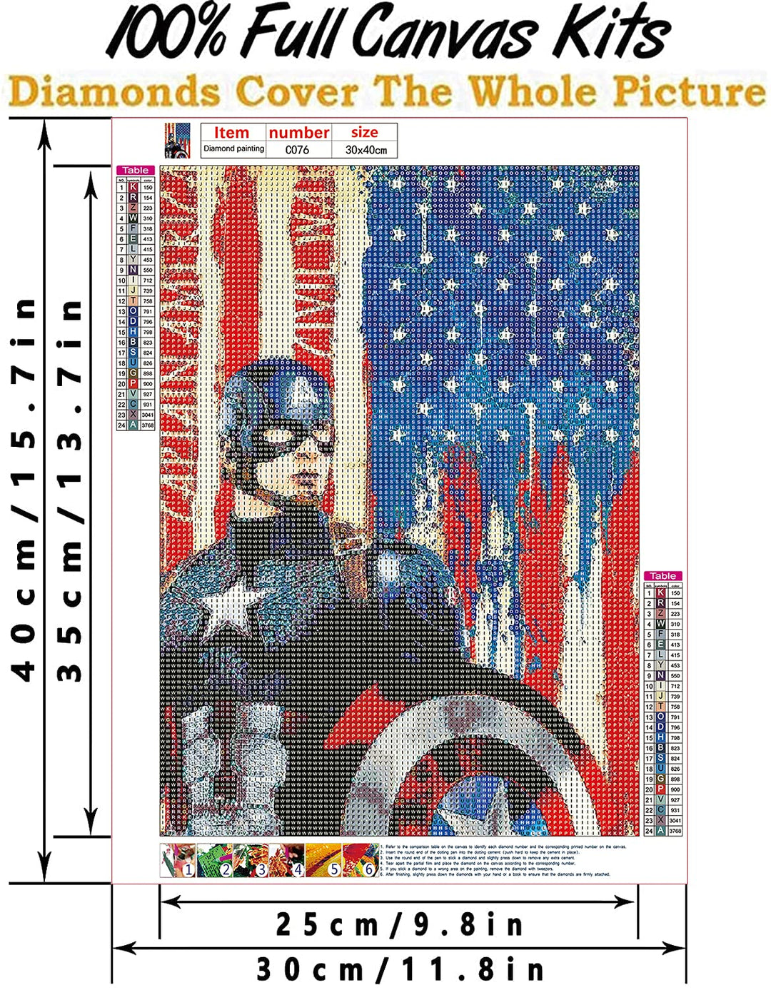 SaxSauly DIY 5D Diamond Painting Superhero and Flag by 