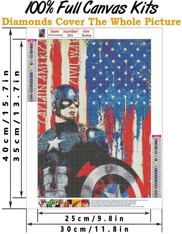 SaxSauly DIY 5D Diamond Painting Superhero and Flag by 