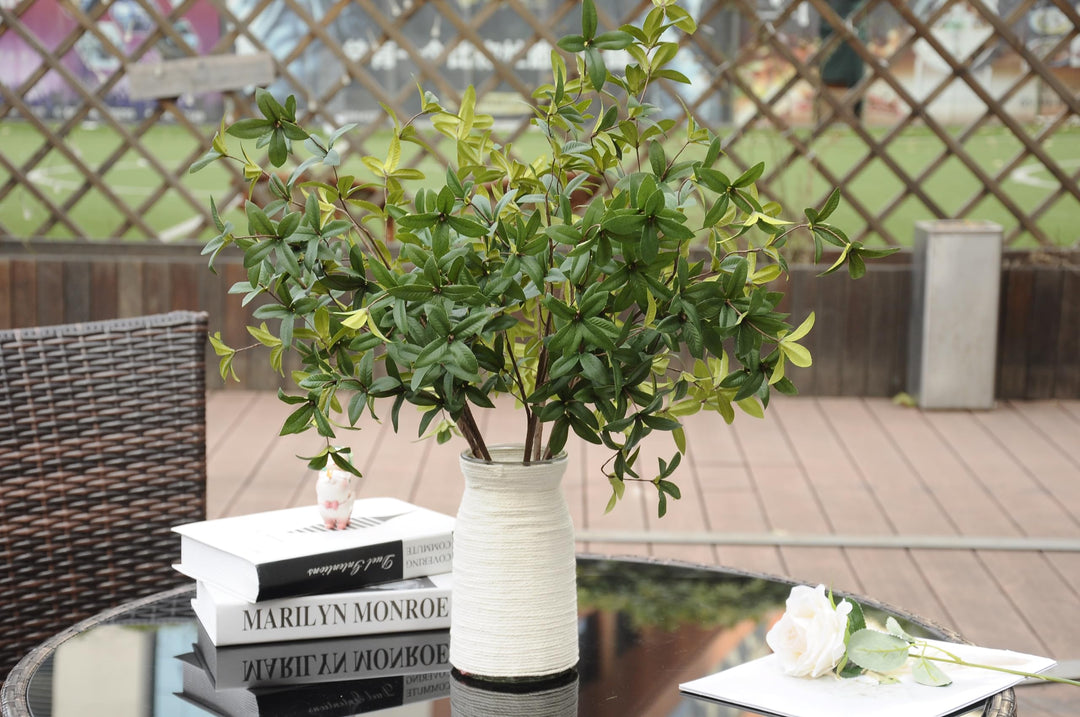 6pcs Artificial Greenery Stems, Artificial Eucalyptus Leaves Stems Faux Greenery Branches for Vase Home Wedding Decor