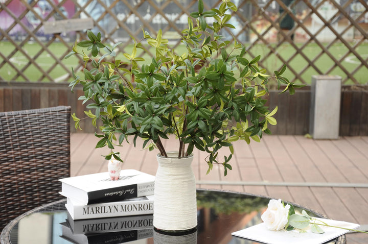 6pcs Artificial Greenery Stems, Artificial Eucalyptus Leaves Stems Faux Greenery Branches for Vase Home Wedding Decor