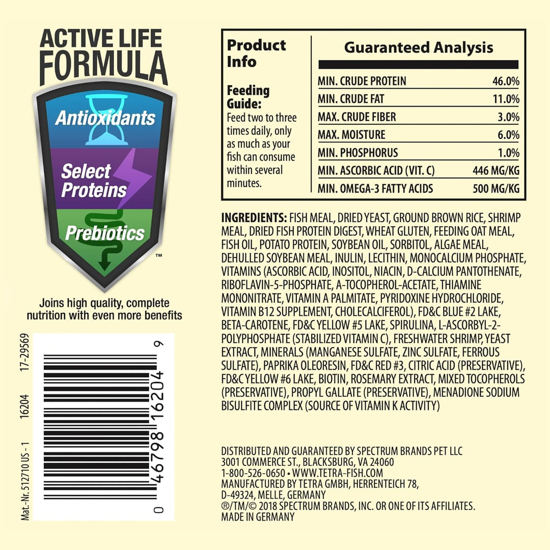 Min Tropical Flakes 3.53 Ounces, Nutritionally Balanced Fish Food, Model Number: 16204