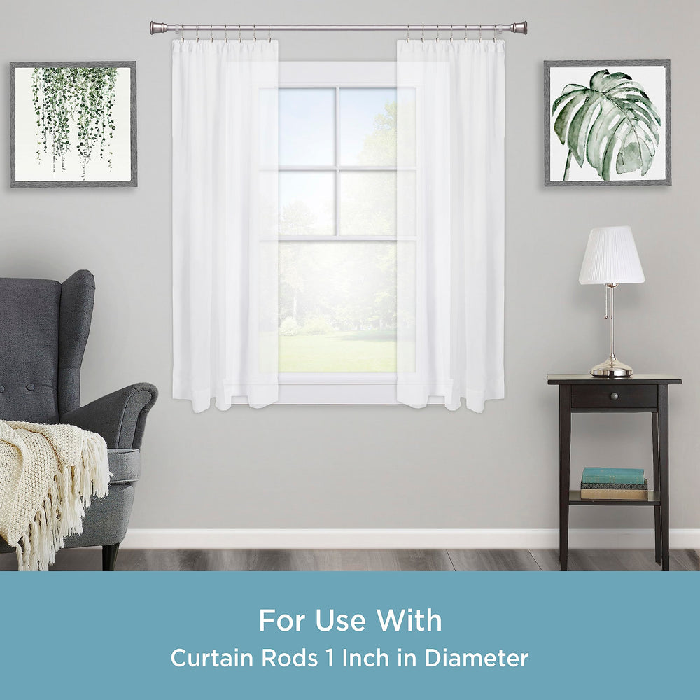 A58720012 Classic Clip Rings for Rods up to 1-Inch Diameter, Satin Nickel, 7-Pack