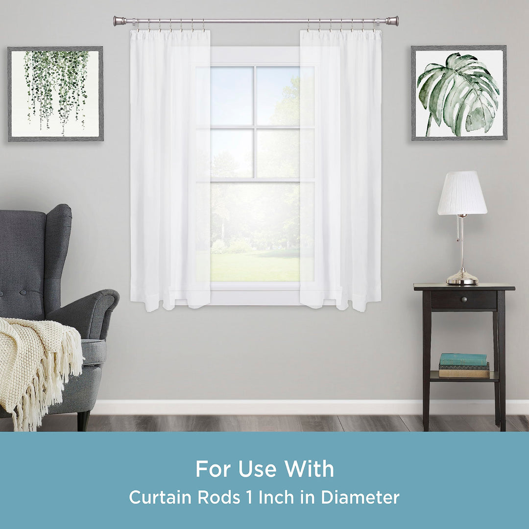 A58720012 Classic Clip Rings for Rods up to 1-Inch Diameter, Satin Nickel, 7-Pack